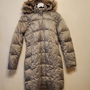 Eddie Bauer Silver/Grey Herringbone Lodge Parka